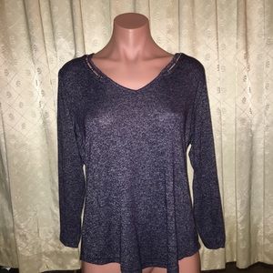 Jennifer Lopez Bluish Gray Sweater- Size Large